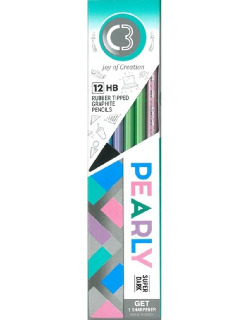 DOMS 12-Piece HB-Pearly-C3 Pencil Set - Image 1