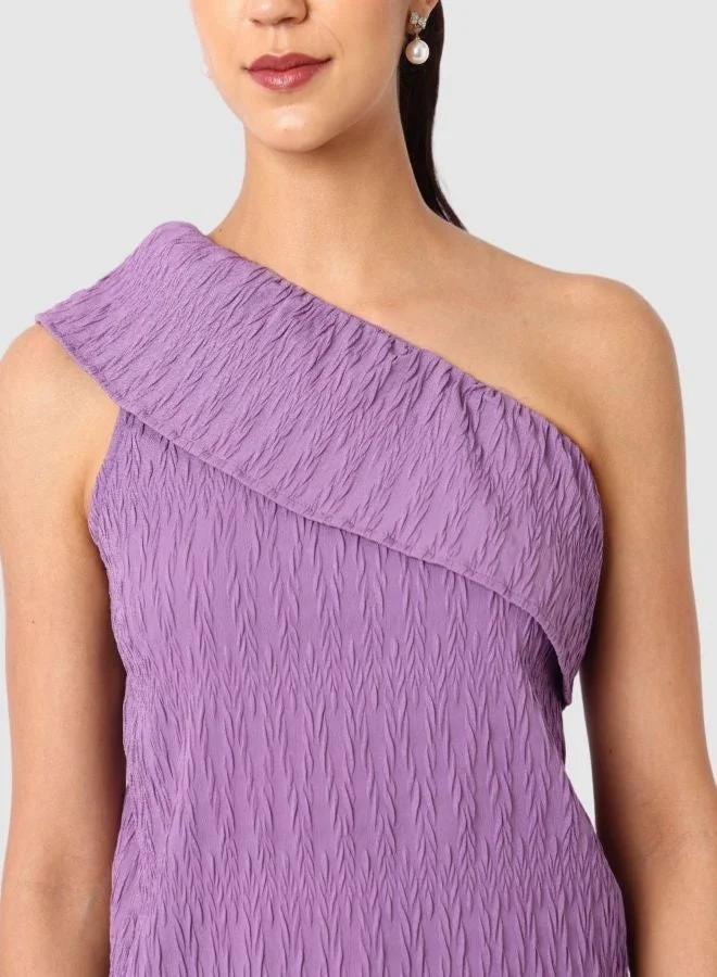 Freehand  Women Regular Fit Textured One Shoulder Sleeveless One Shoulder Top  | Best Price UAE