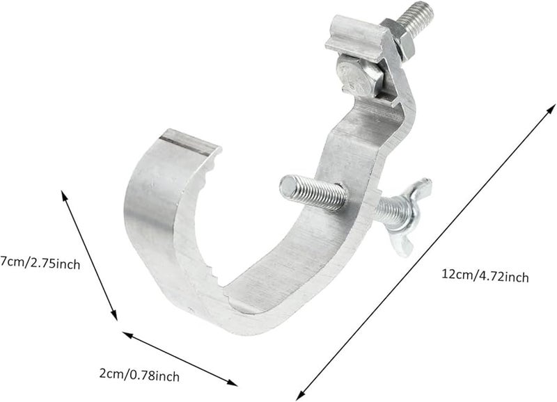 Heavy Duty Aluminum Stage Light Clamp Hooks Adjustable Knob Silver 10pcs - Image 3