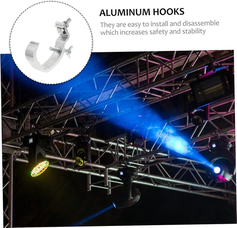 Heavy Duty Aluminum Stage Light Clamp Hooks Adjustable Knob Silver 10pcs - Image 5