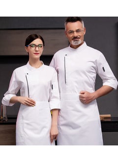 NIBEMINENT Restaurant Chef Uniform Kitchen Work Clothes 7-Point Sleeve Top  - Image 1