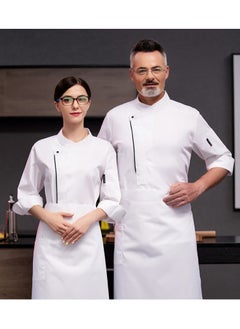 NIBEMINENT Restaurant Chef Uniform Kitchen Work Clothes 7-Point Sleeve Top  - Image 2