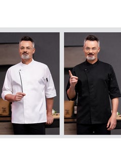 NIBEMINENT Restaurant Chef Uniform Kitchen Work Clothes 7-Point Sleeve Top  - Image 4