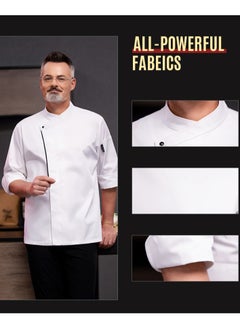 NIBEMINENT Restaurant Chef Uniform Kitchen Work Clothes 7-Point Sleeve Top  - Image 5