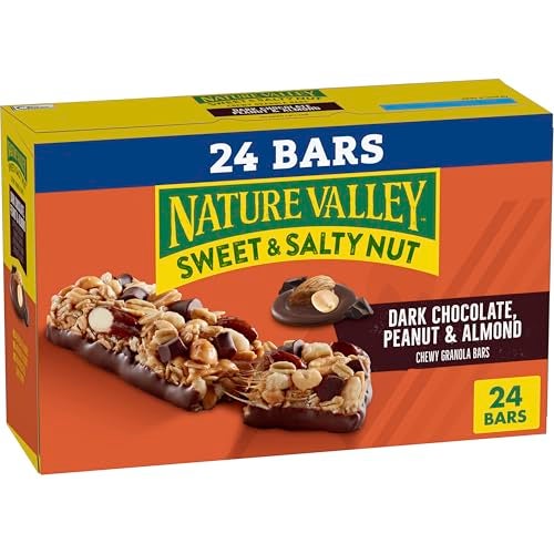 Nature Valley Sweet and Salty Nut Granola Bars, Dark Chocolate Peanut Almond, 24 Bars, 28.8 oz - Image 1