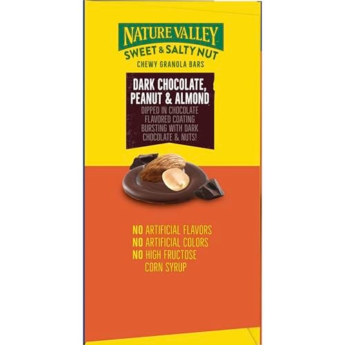 Nature Valley Sweet and Salty Nut Granola Bars, Dark Chocolate Peanut Almond, 24 Bars, 28.8 oz - Image 5