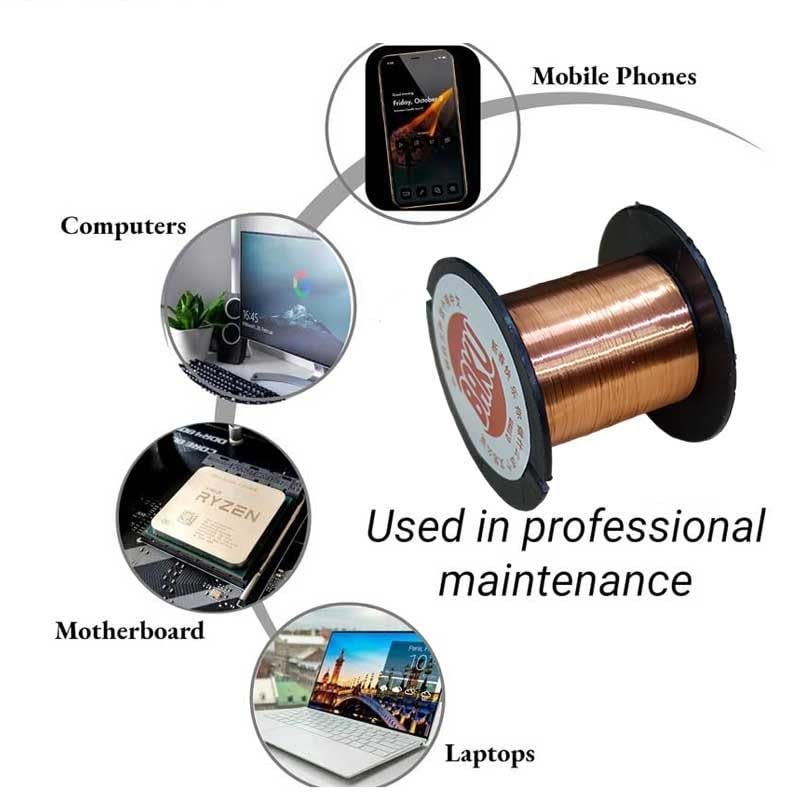 anonymous �0.1mm PCB Link Jumper Wire Copper Soldering Wire Maintenance Jump Line for Mobile Phone Computer PCB Welding Repair Tools Pack Of 2 - Image 2