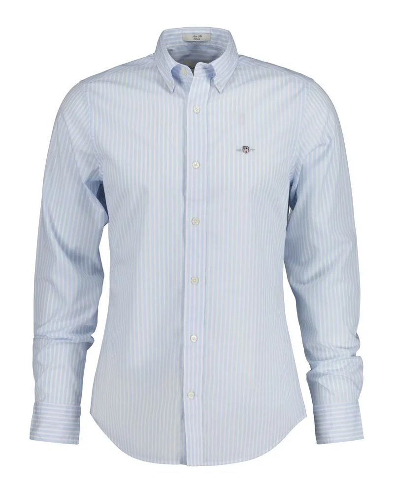 GANT  Slim Fit  Classic Short Sleeve  Striped Poplin Shirt for Men | Best Price UAE