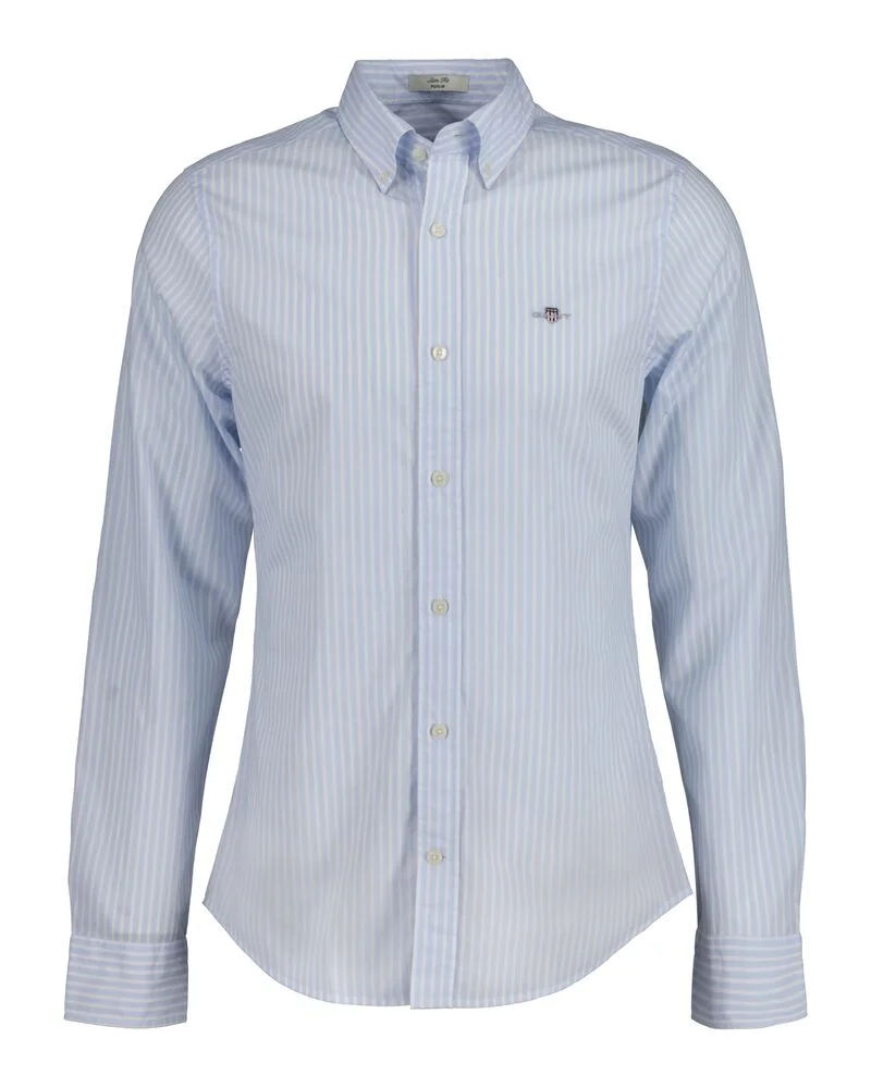 GANT  Slim Fit  Classic Short Sleeve  Striped Poplin Shirt for Men | Best Price UAE