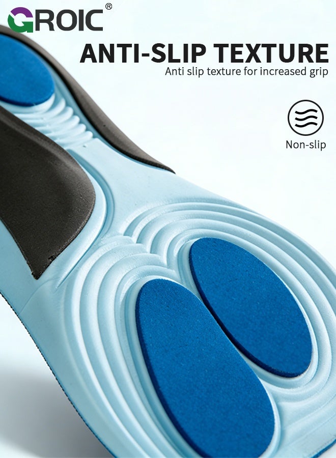 GROIC Arch Support Insoles for Men and Women - High Elastic EVA Shock Absorbing Shoe Inserts for Sports, Relieve Flat Feet, High Arch, Foot Pain, Standing All Day Boot Work Shoe Insole, Size 43-44 - Image 2