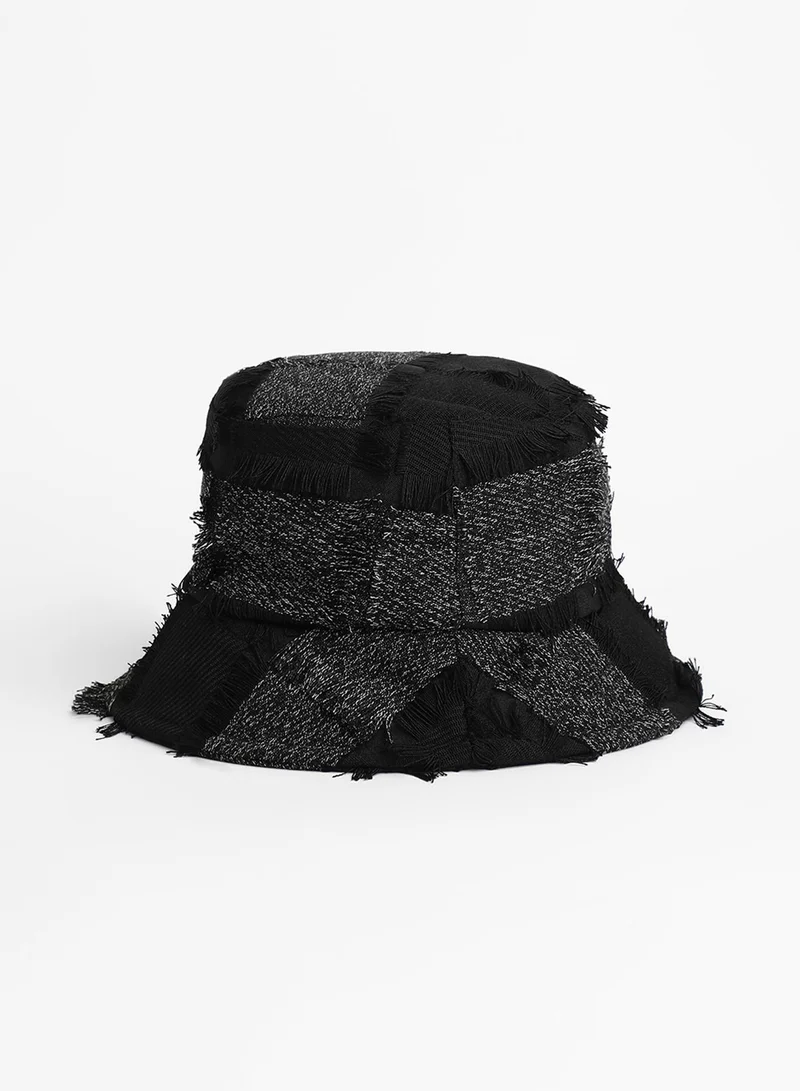Haute Sauce  Distressed Bucket Hat - Midnight Black for Women | Best Price UAE