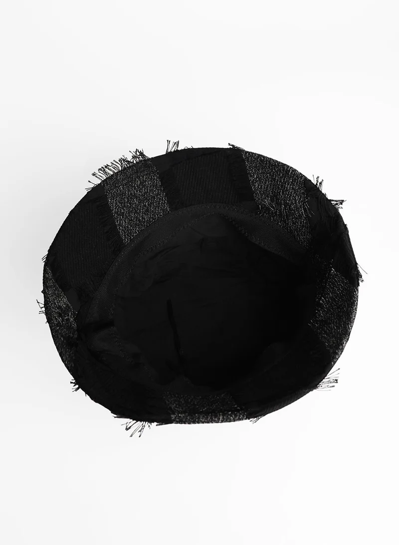 Haute Sauce  Distressed Bucket Hat - Midnight Black for Women | Best Price UAE