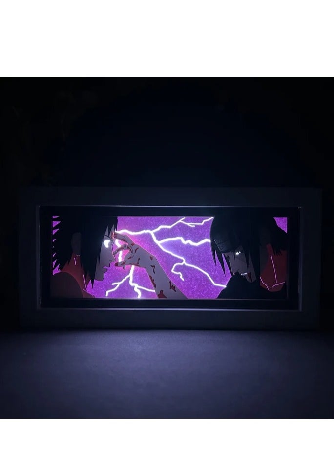 ARNOTEC Japanese anime Naruto 3D paper-cut light box comic shadow box photo frame LED light bedroom desk night light  - Image 4
