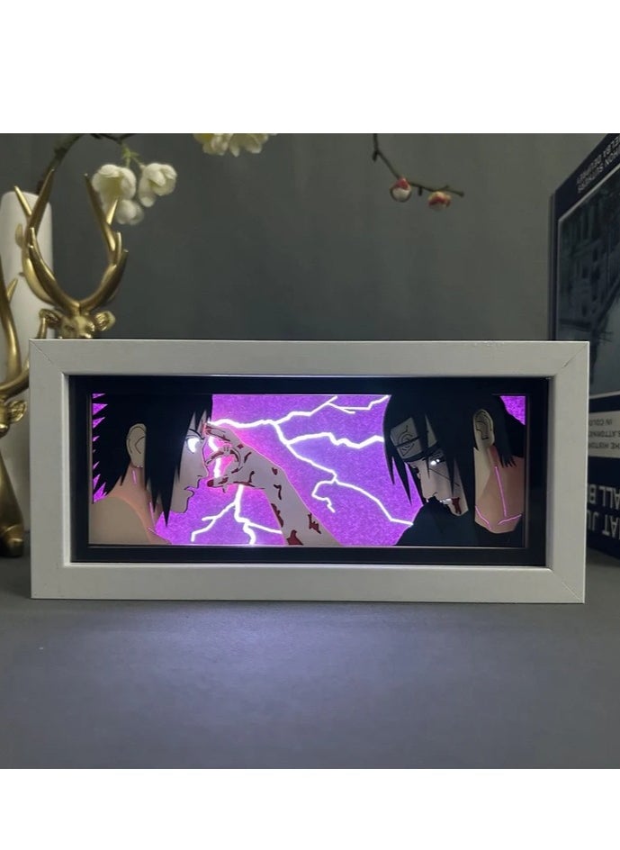 ARNOTEC Japanese anime Naruto 3D paper-cut light box comic shadow box photo frame LED light bedroom desk night light  - Image 5