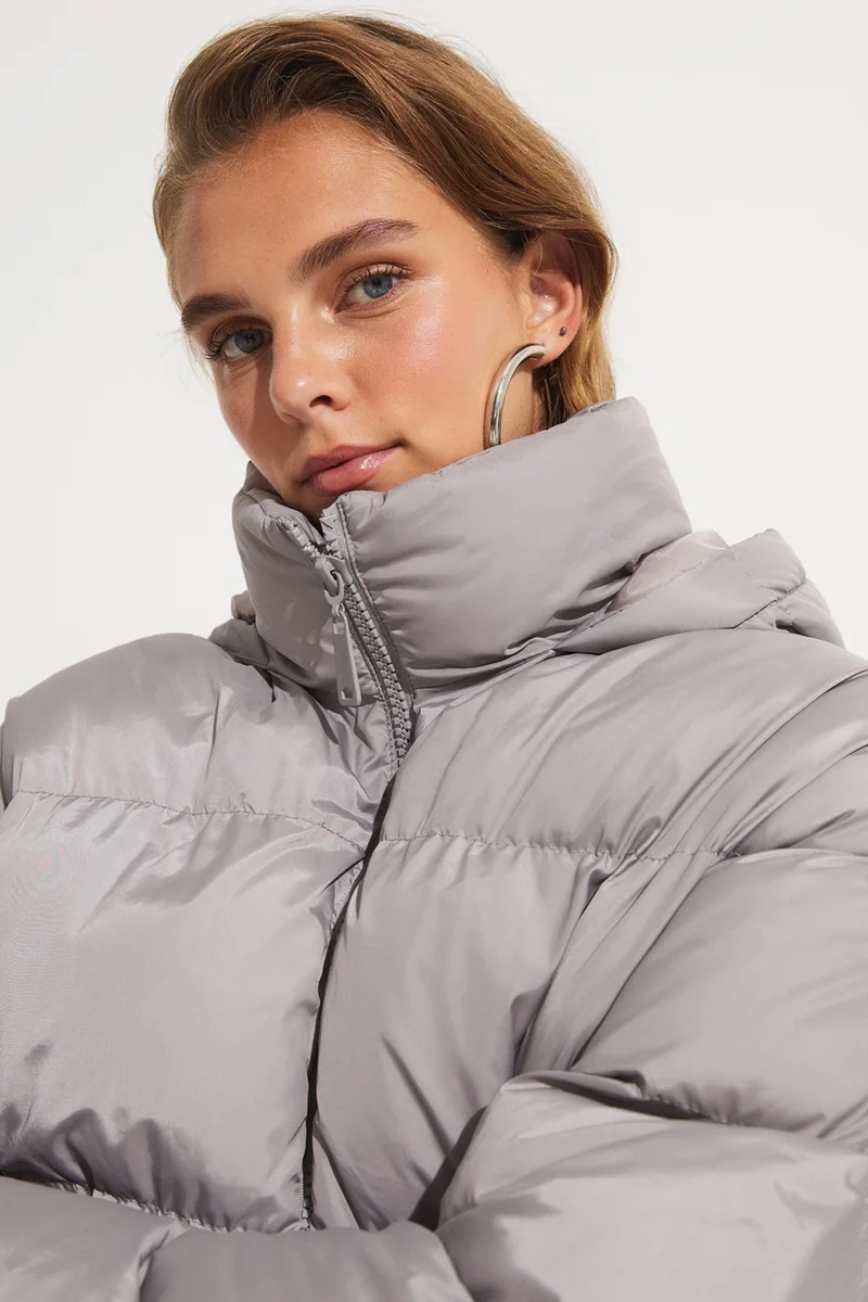 جون Puff Coat with Pocket Detail