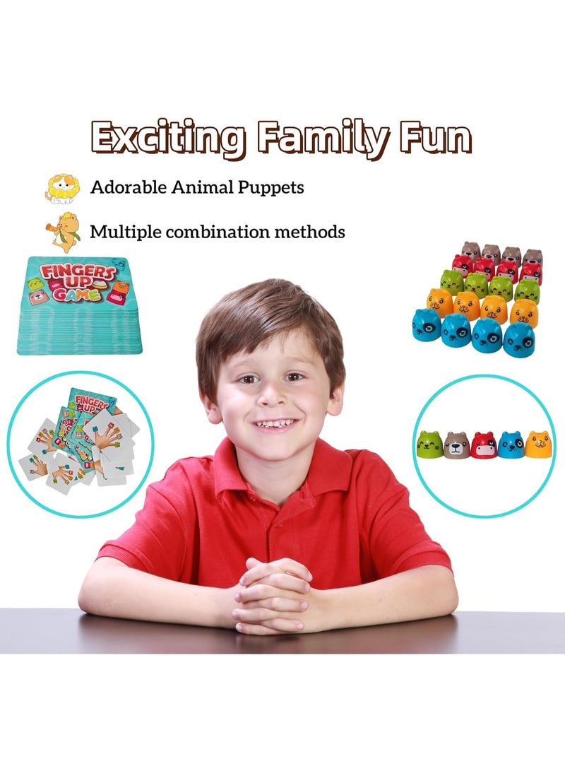 Fingers Up Game – A fun finger challenge game for kids aged 4 and up.  For group play (2-3 players). A fun and educational game that will have laughs every round! A set of educational card games with cool characters. | STEAM games with a bell to develop your speed, focus, and matching skills... - Image 3