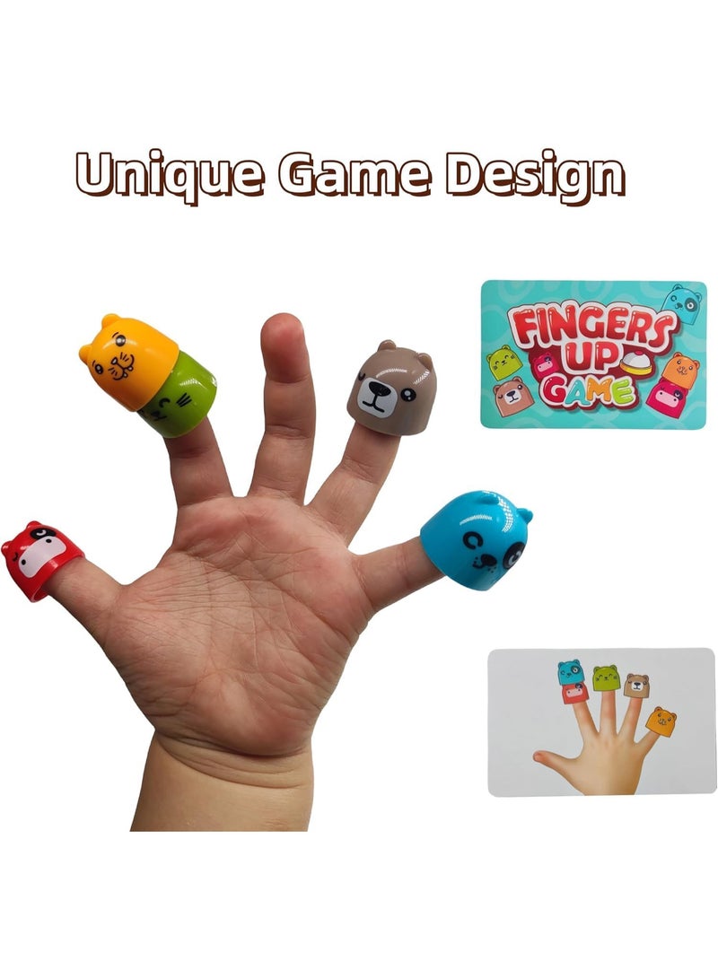 Fingers Up Game – A fun finger challenge game for kids aged 4 and up.  For group play (2-3 players). A fun and educational game that will have laughs every round! A set of educational card games with cool characters. | STEAM games with a bell to develop your speed, focus, and matching skills... - Image 4