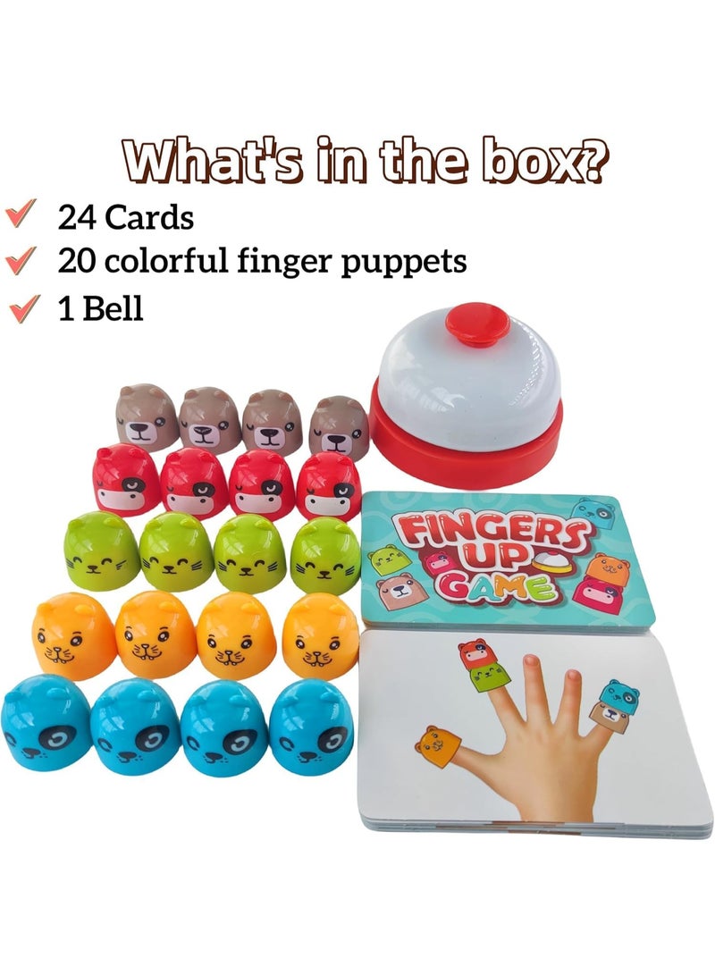 Fingers Up Game – A fun finger challenge game for kids aged 4 and up.  For group play (2-3 players). A fun and educational game that will have laughs every round! A set of educational card games with cool characters. | STEAM games with a bell to develop your speed, focus, and matching skills... - Image 5