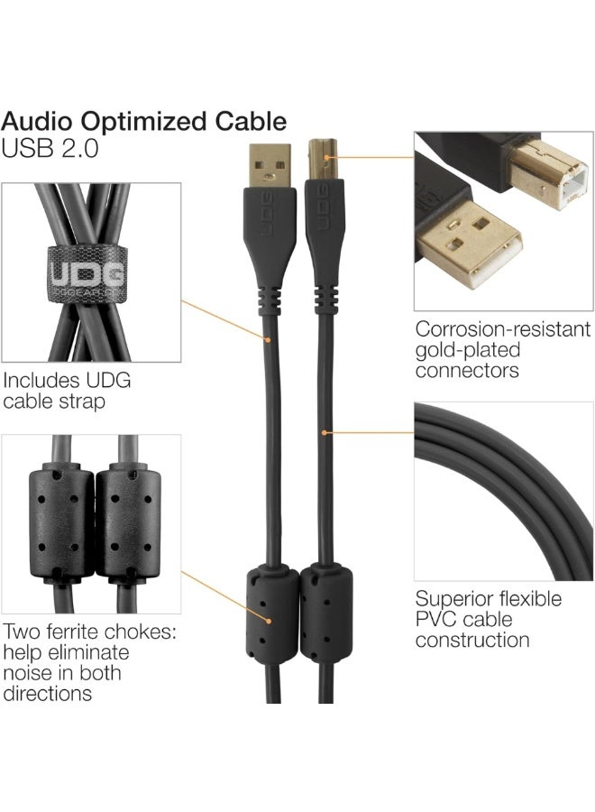 UDG Ultimate Audio Cable USB 2.0 A-B, Black, Straight, 3 m - Image 2
