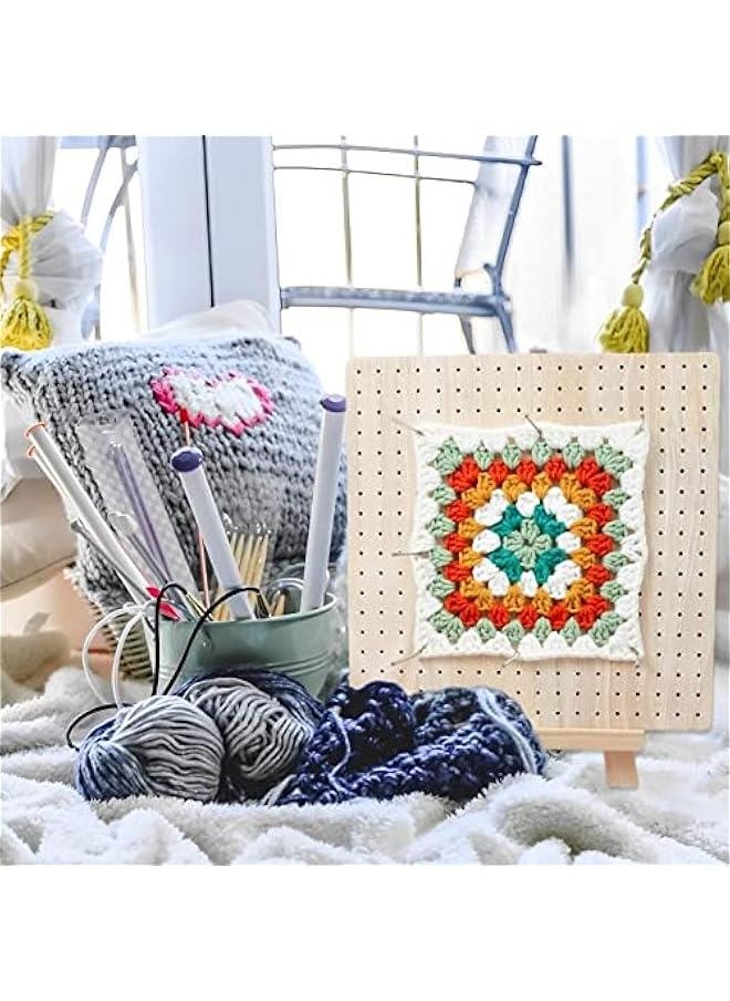 Generic - Crochet Blocking Board, Handcrafted Knitting Blocking Mats and Pins, Wooden Blocking Board for Knitting and Crochet Projects, Granny Squares, Full Kit with 20 Stainless Steel Pins, 5 Large Eye Needl - Image 1