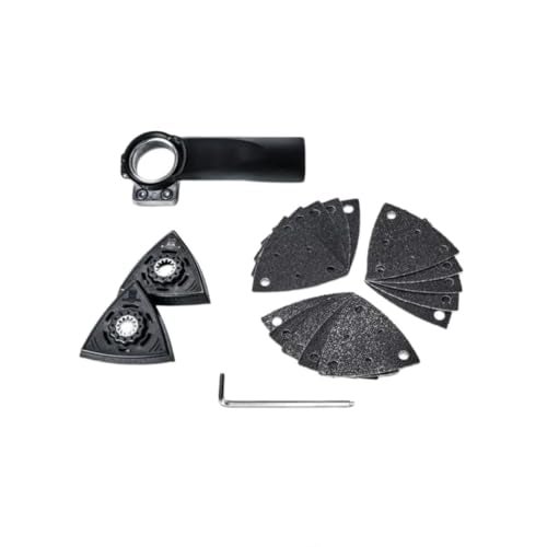 Fein Dust Extraction Set for MultiMaster Tools - Includes Rotatable Suction Hose, (2) Perforated Sanding Pads and (15) Assorted Sanding Sheets - 92602102000 - Image 1