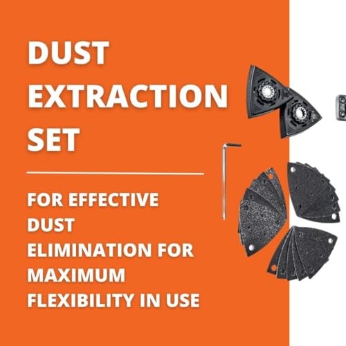 Fein Dust Extraction Set for MultiMaster Tools - Includes Rotatable Suction Hose, (2) Perforated Sanding Pads and (15) Assorted Sanding Sheets - 92602102000 - Image 2