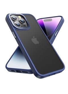 Designed for iPhone 14 Pro Max Case 6.7inch, Military Grade Drop Protection, Skin-Friendly PC Back, Advanced Camera Protection Ring, Anti-Scratch Anti-Fingerprint for iPhone 14 Pro Max (Deep Blue)
