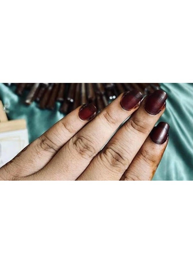 Amina Instant Nail Injection Henna Paste Mehendi Bottle | Vegan & Halal Nail Polish For Women | Without Chemicals | Long Lasting | Ready To Use Dark Maroon Colour Stain (10ml) - Image 5