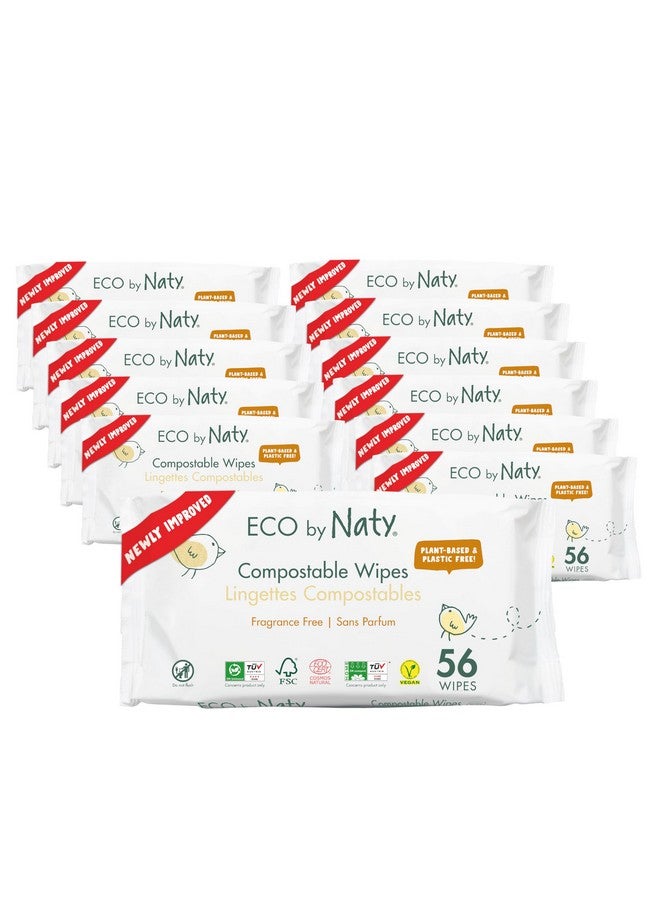 إيكو من ناتي مناديل إيكو باي ناتي للأطفال بدون رائحة - قابلة للتحلل بنسبة 100% ومستخلصة من النباتات، مناسبة لبشرة الأطفال حديثي الولادة والرضع الحساسة (672 منديل - 12 عبوة من 56 منديل) - Image 1