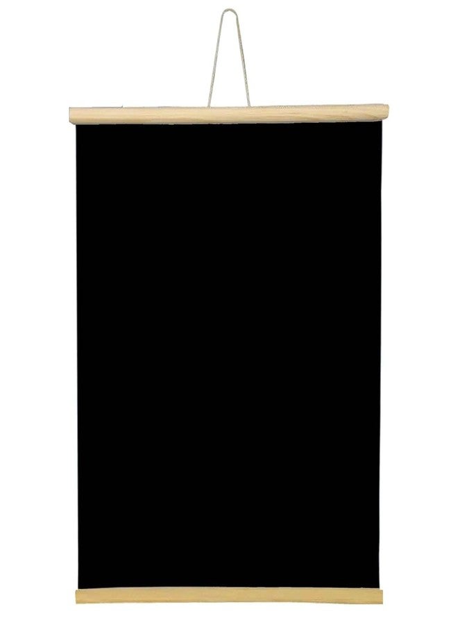 Feinerman 20x30 Inch Wall-Hanging Roll-Up Blackboard Wooden Chalkboard for Kids Home Study, Teaching Board, Writing Board, Durable Wooden Black Board for Classroom and Office Use - Image 1