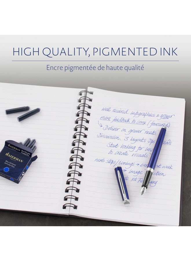 Waterman Fountain Pen Ink Cartridges, Short 'International', Serenity Blue, 6 Count - Image 4