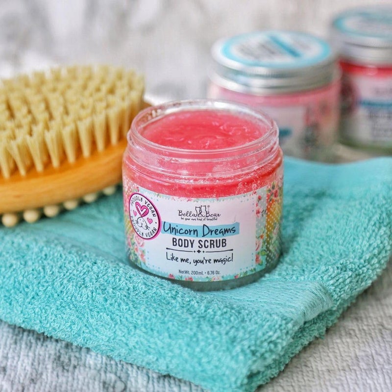 Bella and Bear Bella & Bear Unicorn Dream Body Scrub - Vegan, Cruelty-Free, Paraben-Free Exfoliating Sugar Scrub for Smooth Skin - Mango, Pineapple & Vanilla - Image 2