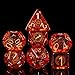 Cusdie DND Dice Set Filled with Gears Polyhedral Dice Sets for Playing DND Dice Red Copper Gears - Image 2