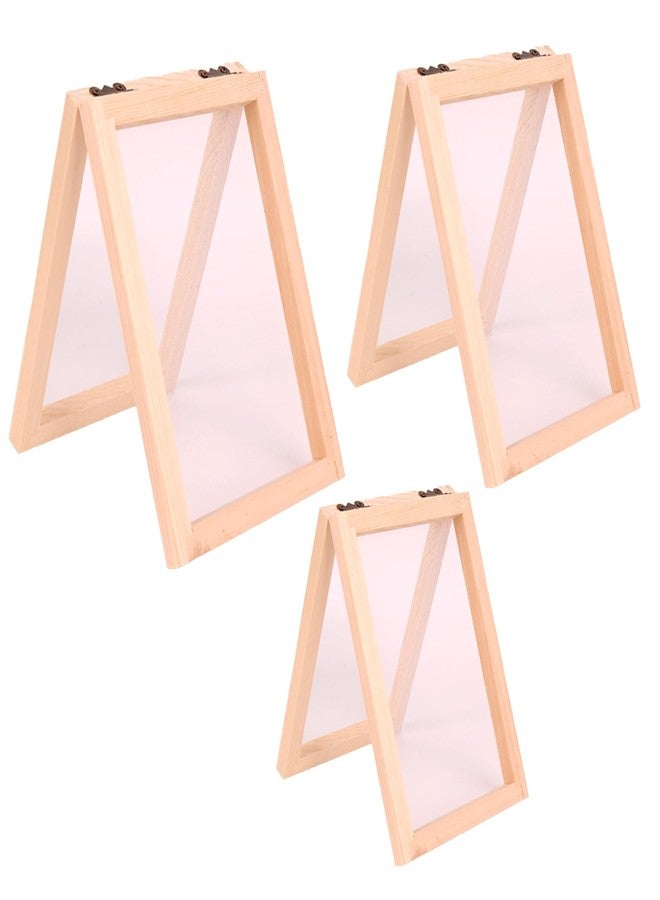Suny Smiling 3 PCS Paper Making Screen 3 Sizes,2 in 1 Wooden Paper Making kit,Mould and Deckle,Wooden Frame for DIY Paper Craft and Dried Flower Handcraft (A4, A5, A6) - Image 1