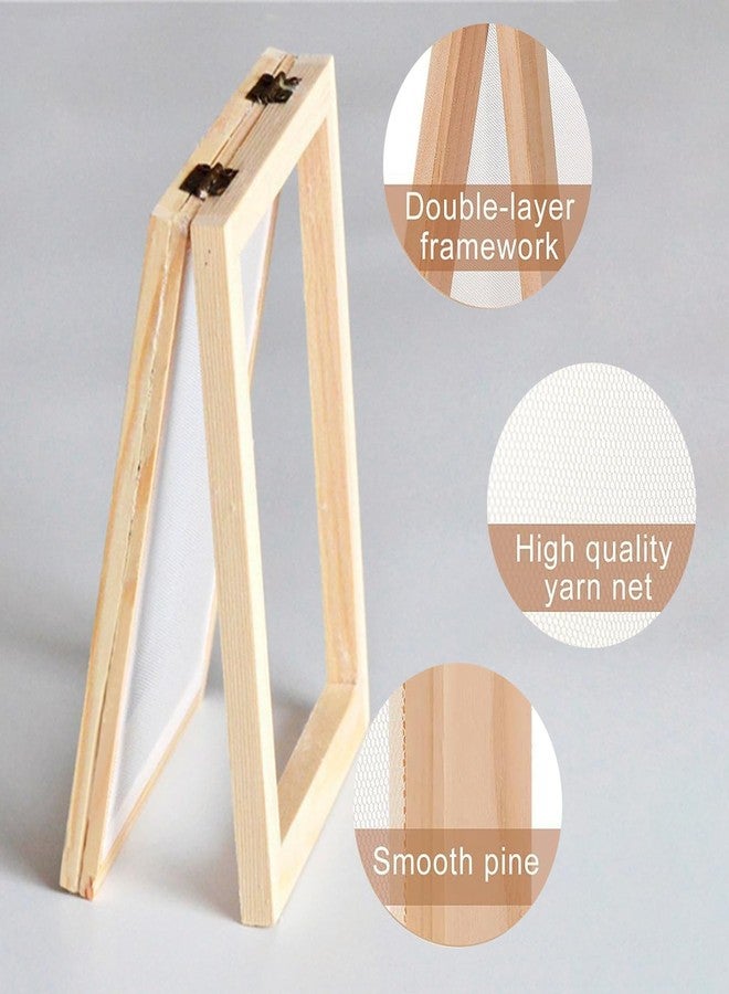Suny Smiling 3 PCS Paper Making Screen 3 Sizes,2 in 1 Wooden Paper Making kit,Mould and Deckle,Wooden Frame for DIY Paper Craft and Dried Flower Handcraft (A4, A5, A6) - Image 3