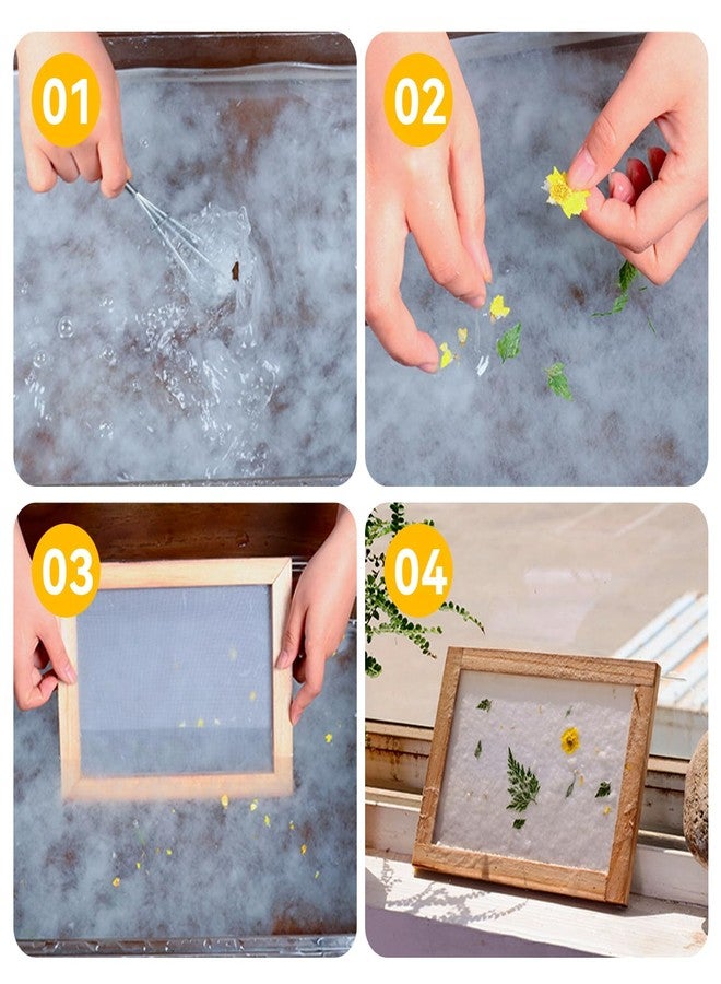 Suny Smiling 3 PCS Paper Making Screen 3 Sizes,2 in 1 Wooden Paper Making kit,Mould and Deckle,Wooden Frame for DIY Paper Craft and Dried Flower Handcraft (A4, A5, A6) - Image 4