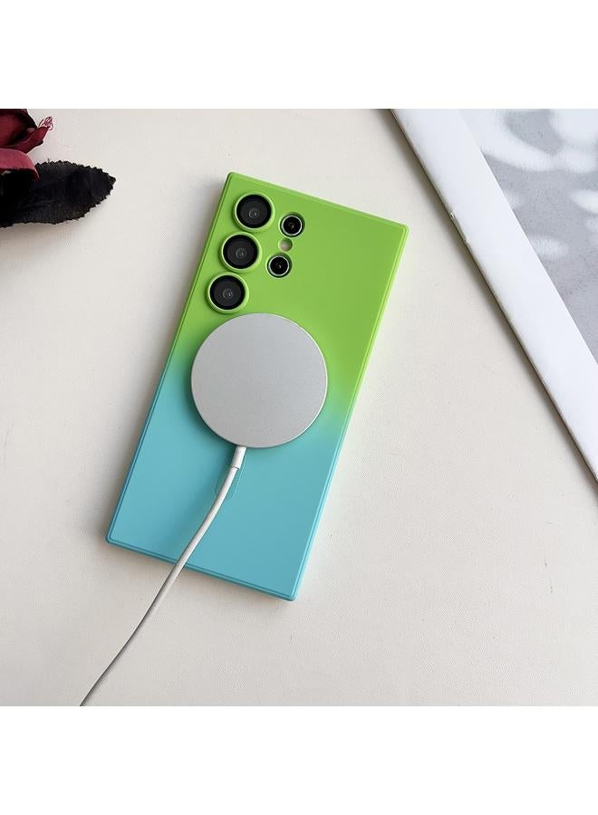 S-TOP Case For Samsung Galaxy S21 FE 5G Liquid TPU Silicone Gradient MagSafe Phone Case - Image 4