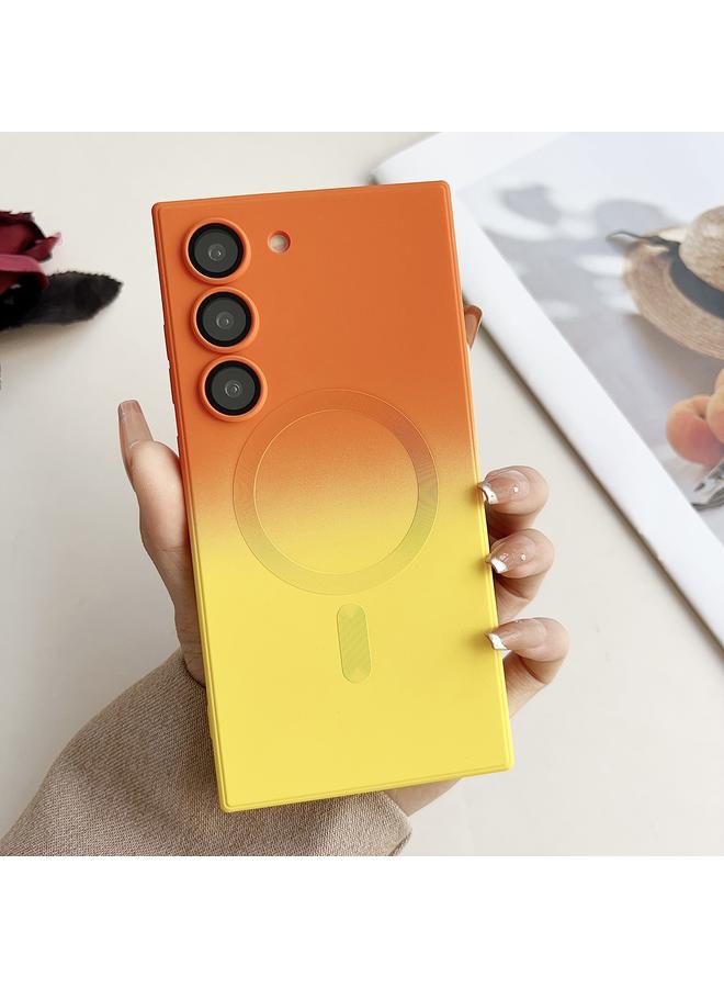 S-TOP Case For Samsung Galaxy S21 FE 5G Liquid TPU Silicone Gradient MagSafe Phone Case - Image 1