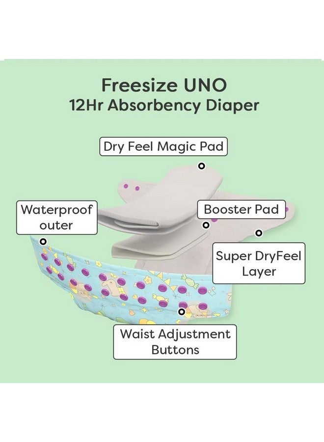 سوبربوتمز مجموعة من 3 قطع من وسادات دراي فيل - مناديل نقع/حشوة حفاضات قماشية من سوبربوتومز فري سايز أونو للأطفال - Image 3