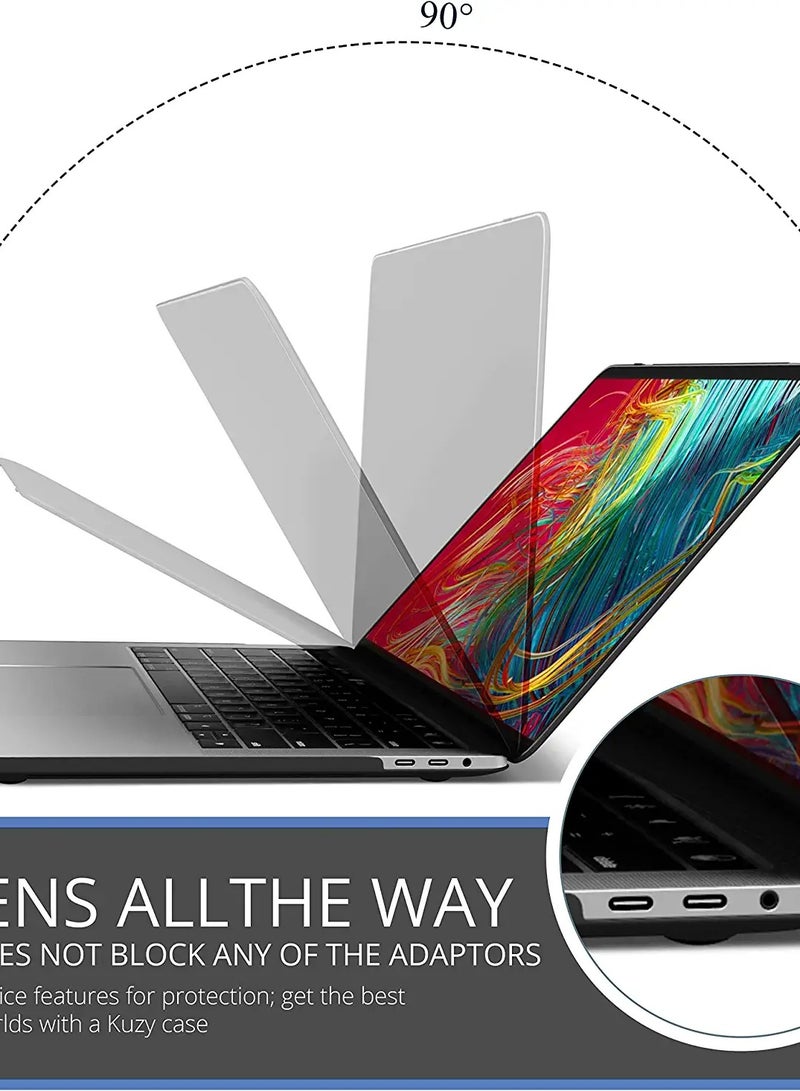 Compatible with MacBook Pro 13 inch Case 2022, 2021, 2020, 2019-2016 M2 M1 A2338 A2251 A2289 A2159 A1989 A1708 A1706 with/Without Touch Bar, Plastic Hard Shell Case Cover--Black - Image 3