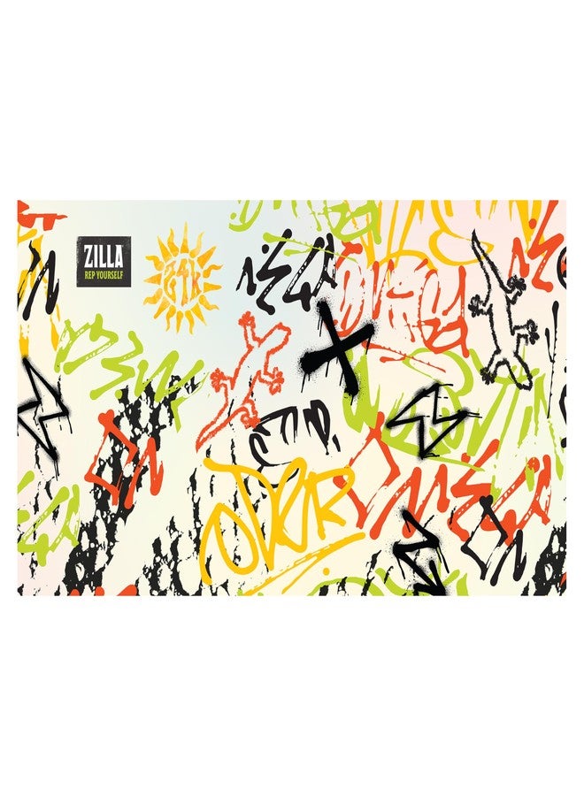 Zilla 24kGoldn Graffiti Print Terrarium Background Screen 20" x 10.625" - Image 1