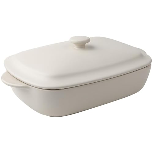 TUSIMI Ceramic Casserole Dish with Lid,33oz Covered Rectangular Baking Dish with Lid,Deep Casserole Cookware Bakeware,Oven Safe and Dishwash Safe - Image 1