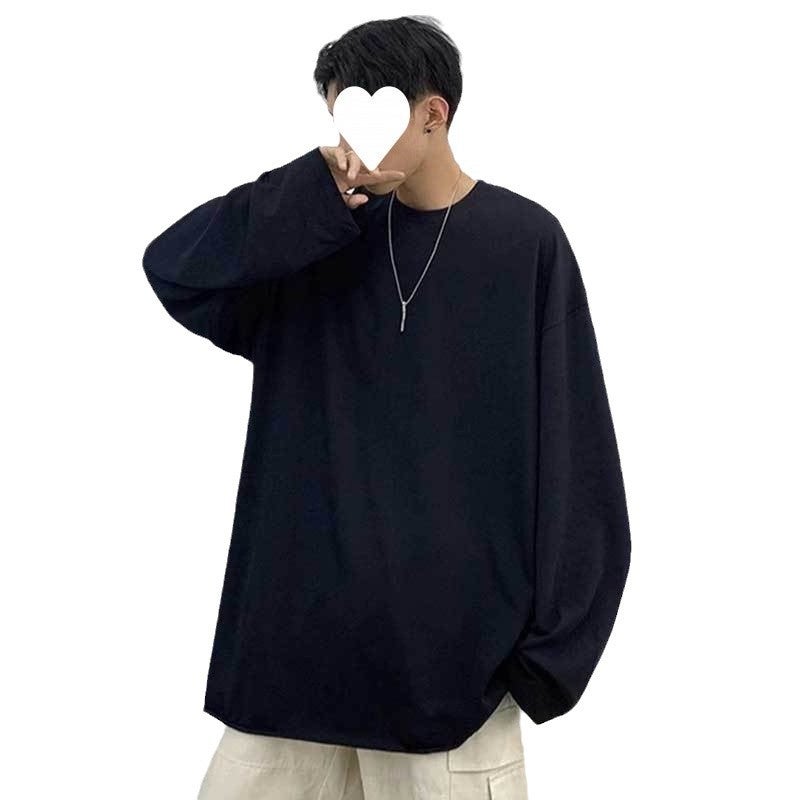 Basic Pure White Long-Sleeved T-Shirt Teenage Sense Loose Casual Ins Style Shoulder Crewneck Base Shirt Elegant For Couple - Image 5