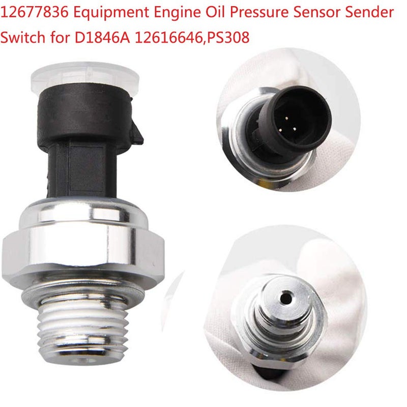TeileHaus Oil Pressure Sensor Switch Sending Unit 12677836 D1846A 12616646 Compatible with Chevy Silverado Suburban Tahoe GMC Yukon Impala Pontiac G8 1257310712562230s4202 ps340 pt1825 PS308 - Image 4
