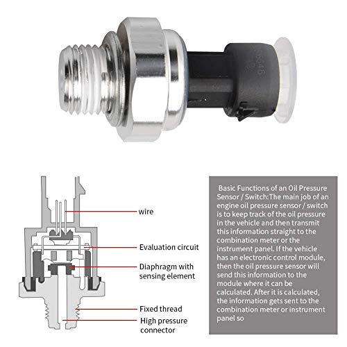 TeileHaus Oil Pressure Sensor Switch Sending Unit 12677836 D1846A 12616646 Compatible with Chevy Silverado Suburban Tahoe GMC Yukon Impala Pontiac G8 1257310712562230s4202 ps340 pt1825 PS308 - Image 5