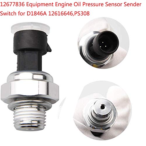 TeileHaus Oil Pressure Sensor Switch Sending Unit 12677836 D1846A 12616646 Compatible with Chevy Silverado Suburban Tahoe GMC Yukon Impala Pontiac G8 1257310712562230s4202 ps340 pt1825 PS308 - Image 3