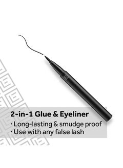EYLURE Eylure Line & Lash Kit, 2-in-1 Lash Black Glue Eyeliner and False Lashes, Faux Mink Wispy  - Image 5