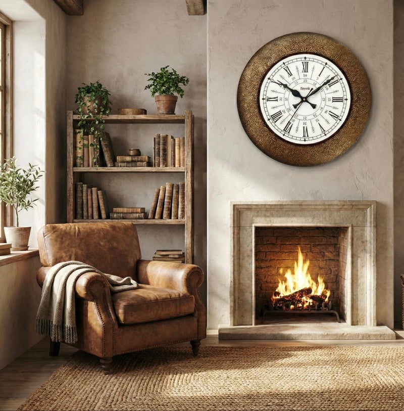 RoyalsCart Luxury Designer Metal Wall Clock for Living Room with Silent Quartz Movement, Large 16 inch Modern Wall Clock for Bedroom and Home Decor Featuring Elegant Antique Golden Finish [KTWC213D] - Image 4