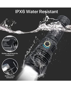 Cool Baby COOLBABY Rechargeable LED Torch High Lumen 90000 Lumen Super Bright Tactical Torch with 5 Light Modes And 26650 Battery Zoom Waterproof Torch With Zoom For Hiking Camping Ride Or Emergency (Black)  - Image 5