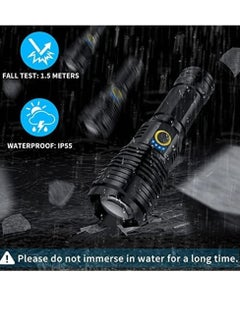 Cool Baby COOLBABY Rechargeable LED Torch High Lumen 90000 Lumen Super Bright Tactical Torch with 5 Light Modes And 26650 Battery Zoom Waterproof Torch With Zoom For Hiking Camping Ride Or Emergency (Black)  - Image 3